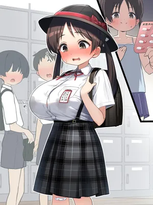 [Kuromasu]A 5th grade student who uses female Holmon medicine to become a giant breast