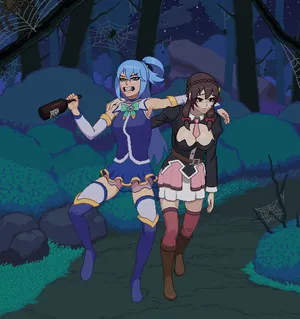 [Blackguard] Aqua and Yunyun fucked by spiders